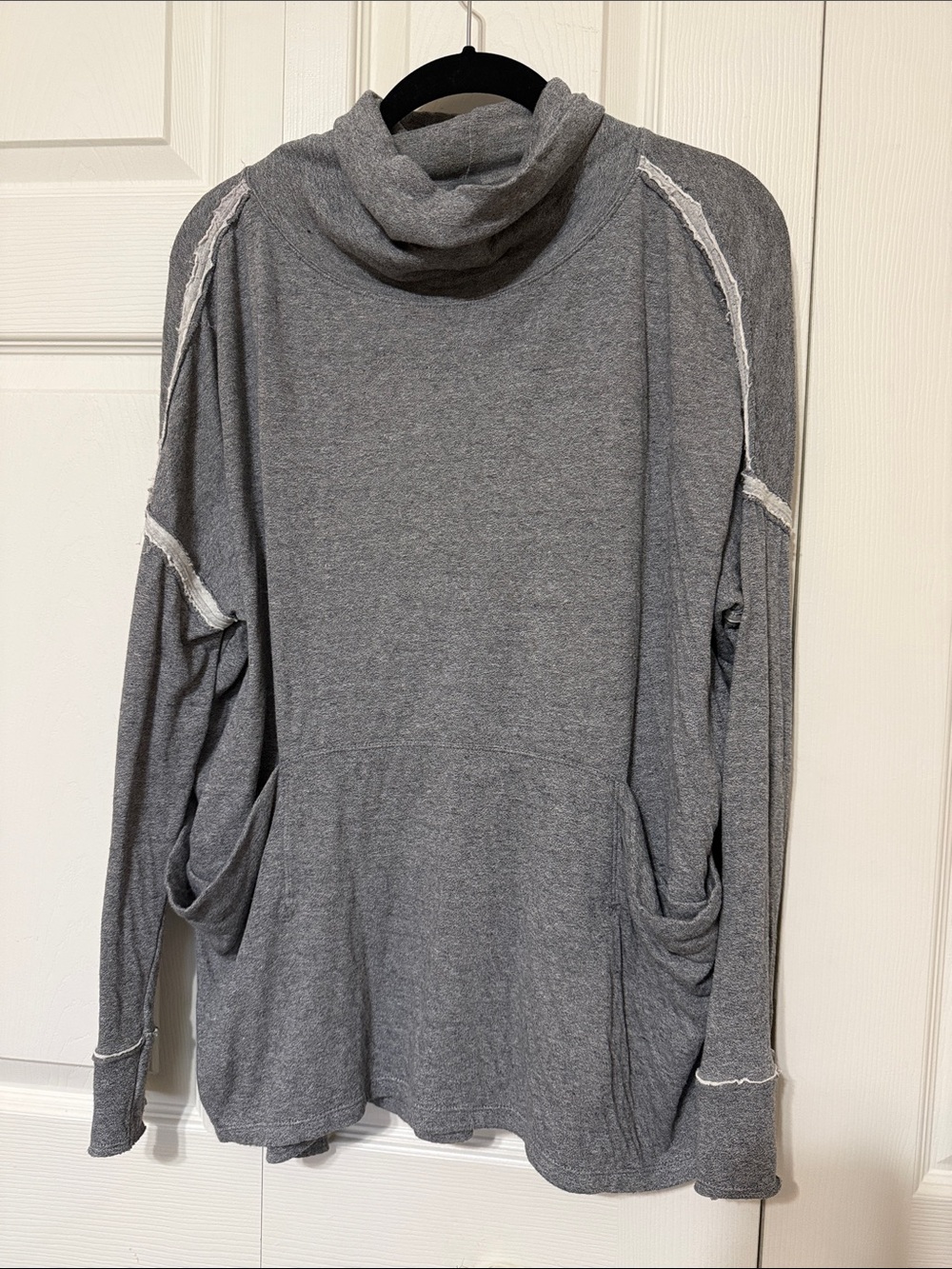 We The Free Heather Gray Cowl Neck Pullover Sweater